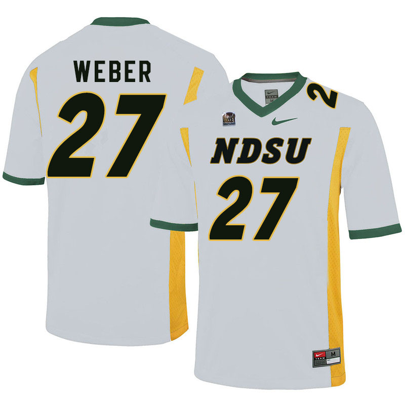 Men #27 Dawson Weber North Dakota State Bison College Football Jerseys Sale-White